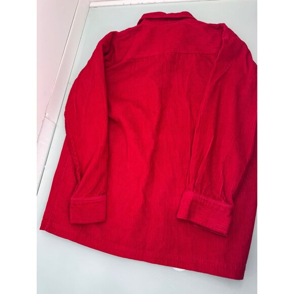 Vintage Faded Glory Corduroy Jacket Women's Medium M Red Y2K 90's Full Zip - Picture 4 of 8